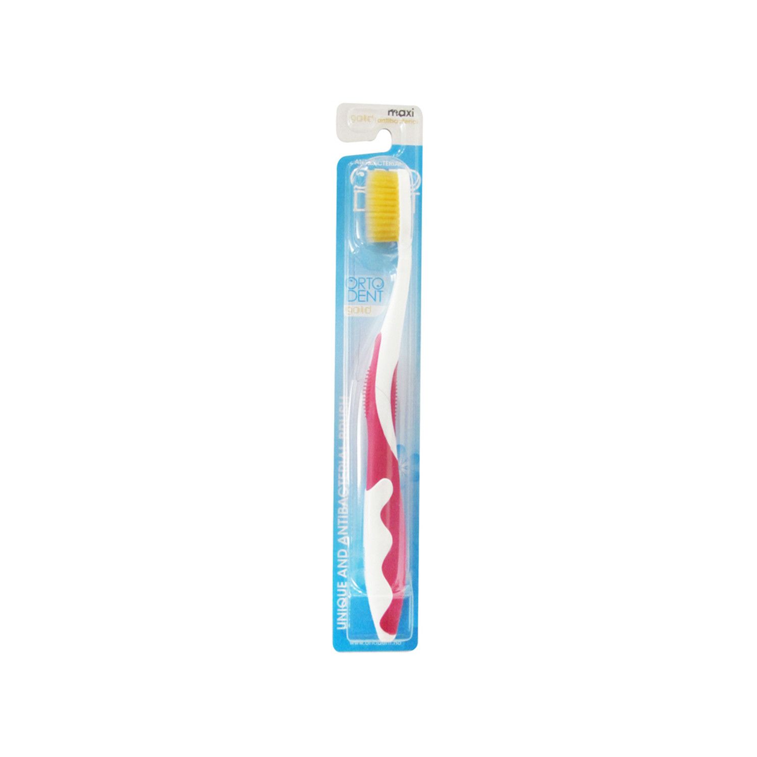 مسواک ارتودنت مدل Gold Maxi مناسب بزرگسالان - رنگ قرمز
