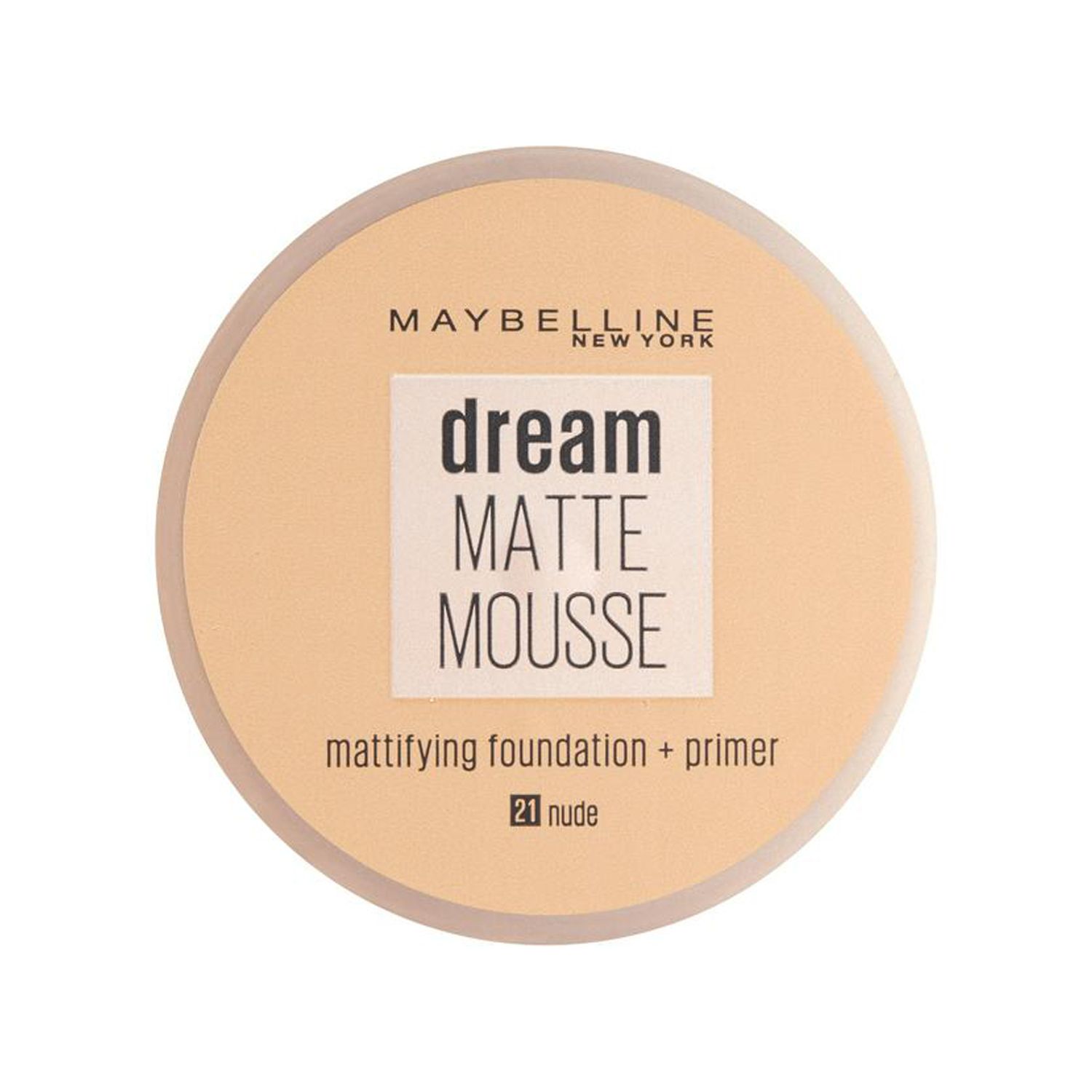 موس میبلین مدل Dream Matte Mousse شماره Nude 21 حجم 18 میلی لیتر