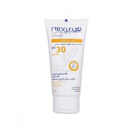 کرم ضد آفتاب رنگی هیدرودرم مدل Normal & Sensitive skins SPF30 وزن 50 گرم - رنگ طبیعی