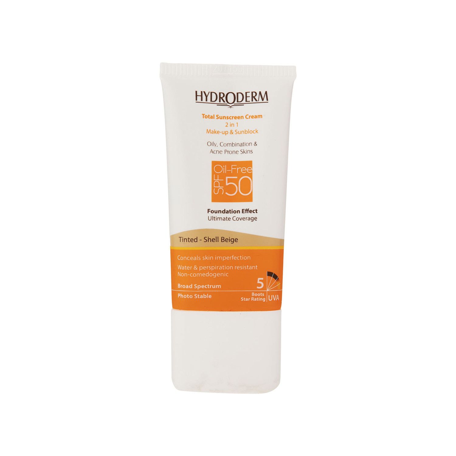 کرم ضد آفتاب فاقد چربی 2In1 هیدرودرم SPF50 حجم 40 میلی لیتر - بژ صدفی