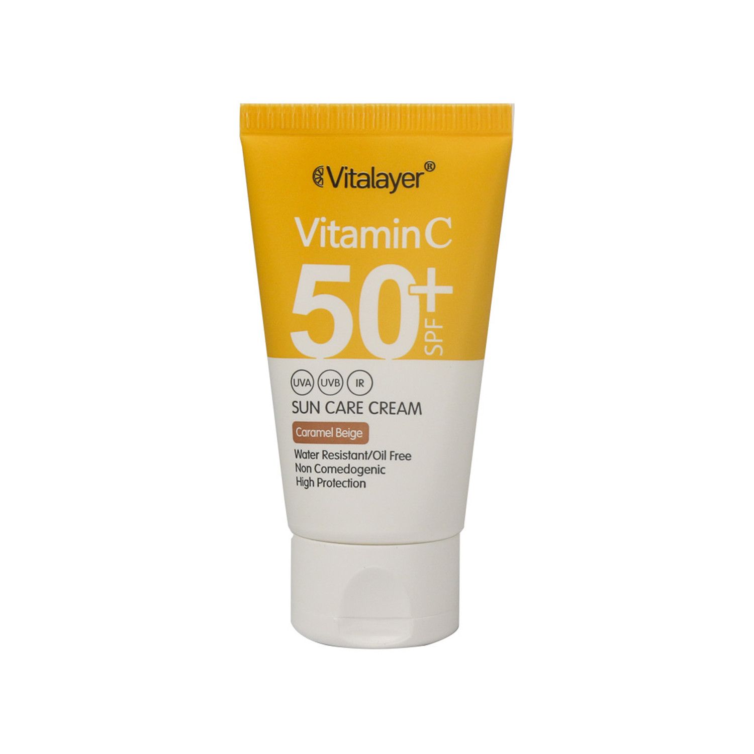 کرم ضد آفتاب SPF 50 ویتالیر مدل ویتامین C حجم 40 میلی لیتر - بژ کاراملی