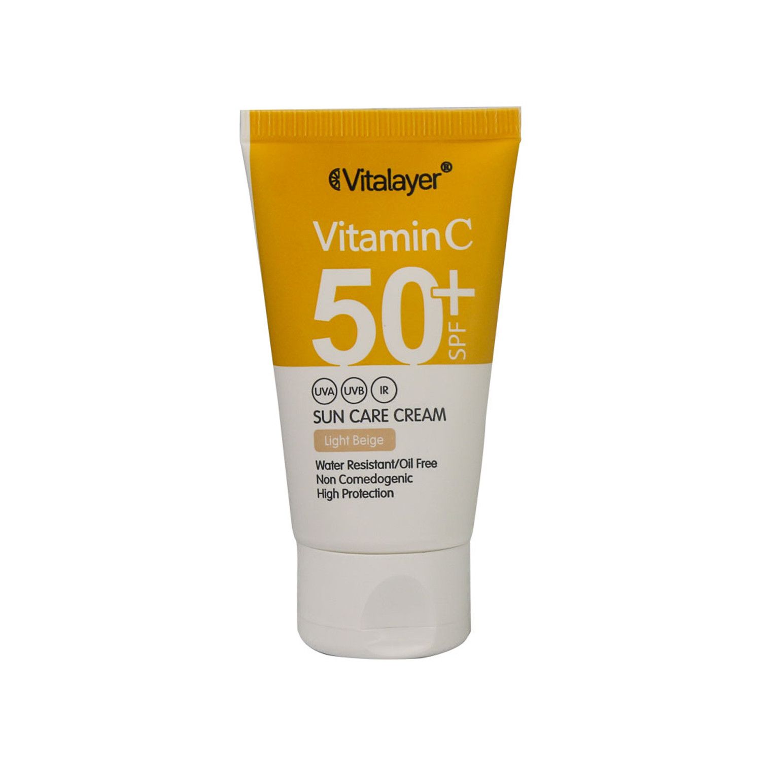 کرم ضد آفتاب SPF 50 ویتالیر مدل ویتامین C حجم 40 میلی لیتر - بژ روشن