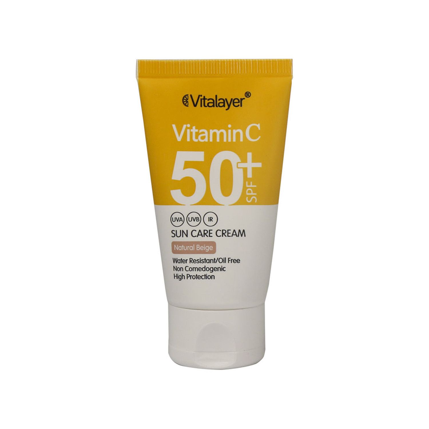 کرم ضد آفتاب SPF 50 ویتالیر مدل ویتامین C حجم 40 میلی لیتر - بژ طبیعی