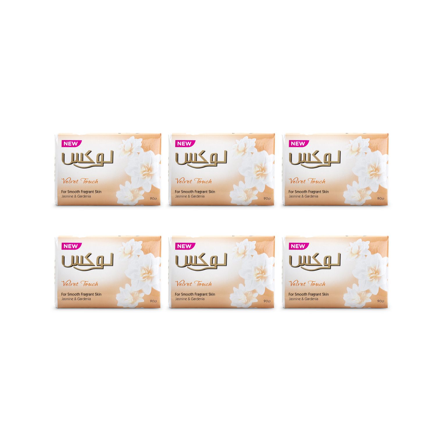 صابون شستشو لوکس مدل روغن بادام و گل یاس وزن 90 گرم بسته 6 عددی
