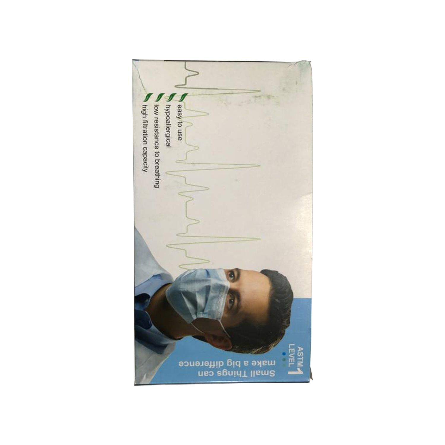 ماسک پزشکی سه لایه گرین پلاس بسته 50 عددی - سفید