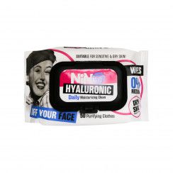 دستمال مرطوب پاک کننده آرایش نینو مدل Hyaluronic بسته 50 عددی