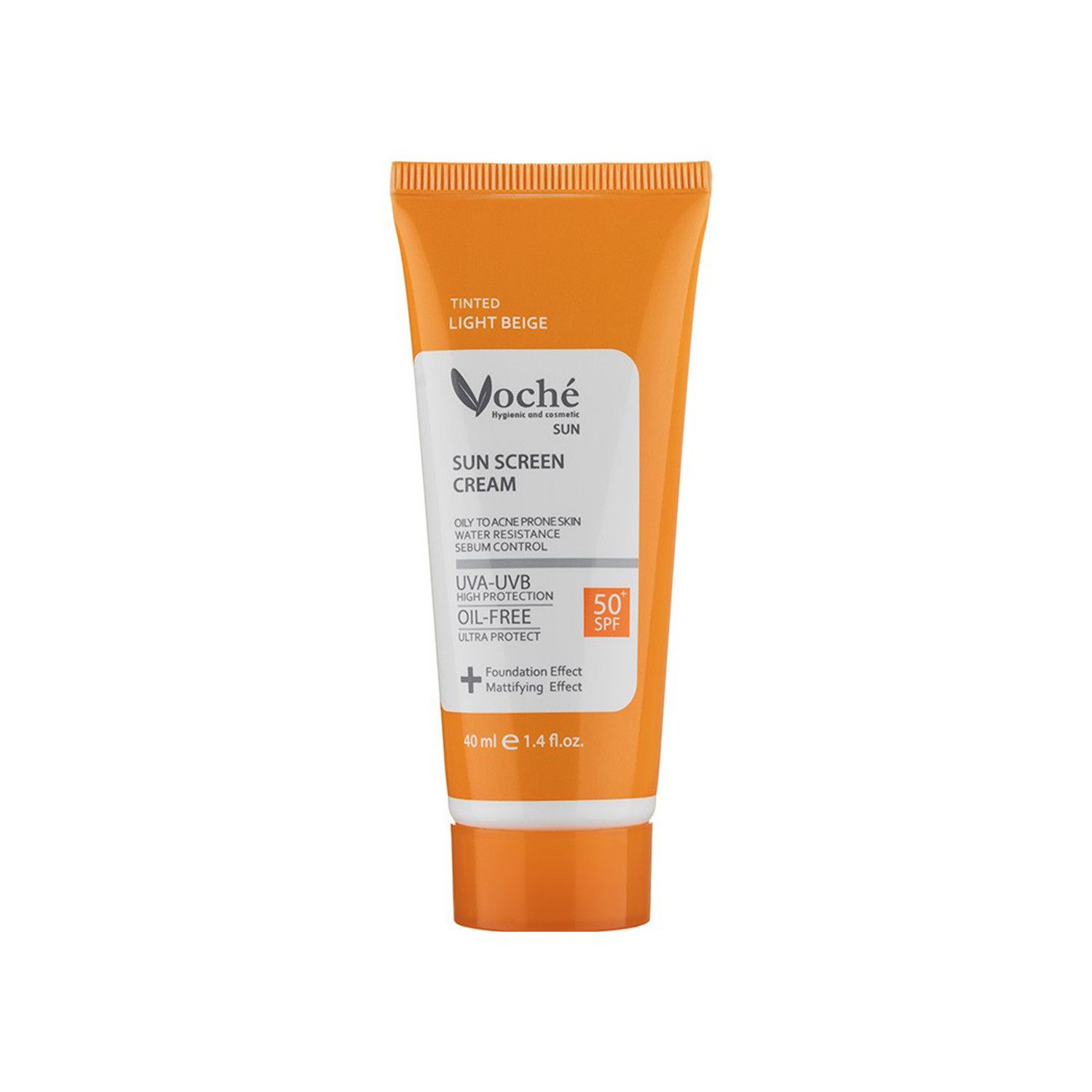 کرم ضد آفتاب وچه SPF50 مناسب پوست های چرب و مستعد آکنه حجم 40 میلی لیتر - بژ روشن