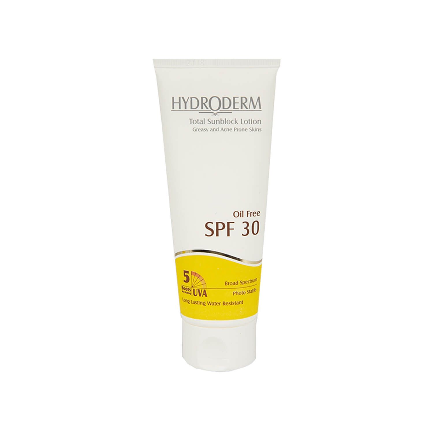 لوسیون ضد آفتاب فاقد چربی هیدرودرم مدل Greasy & Acne Prone Skins SPF30 حجم 75 میلی لیتر - بی رنگ