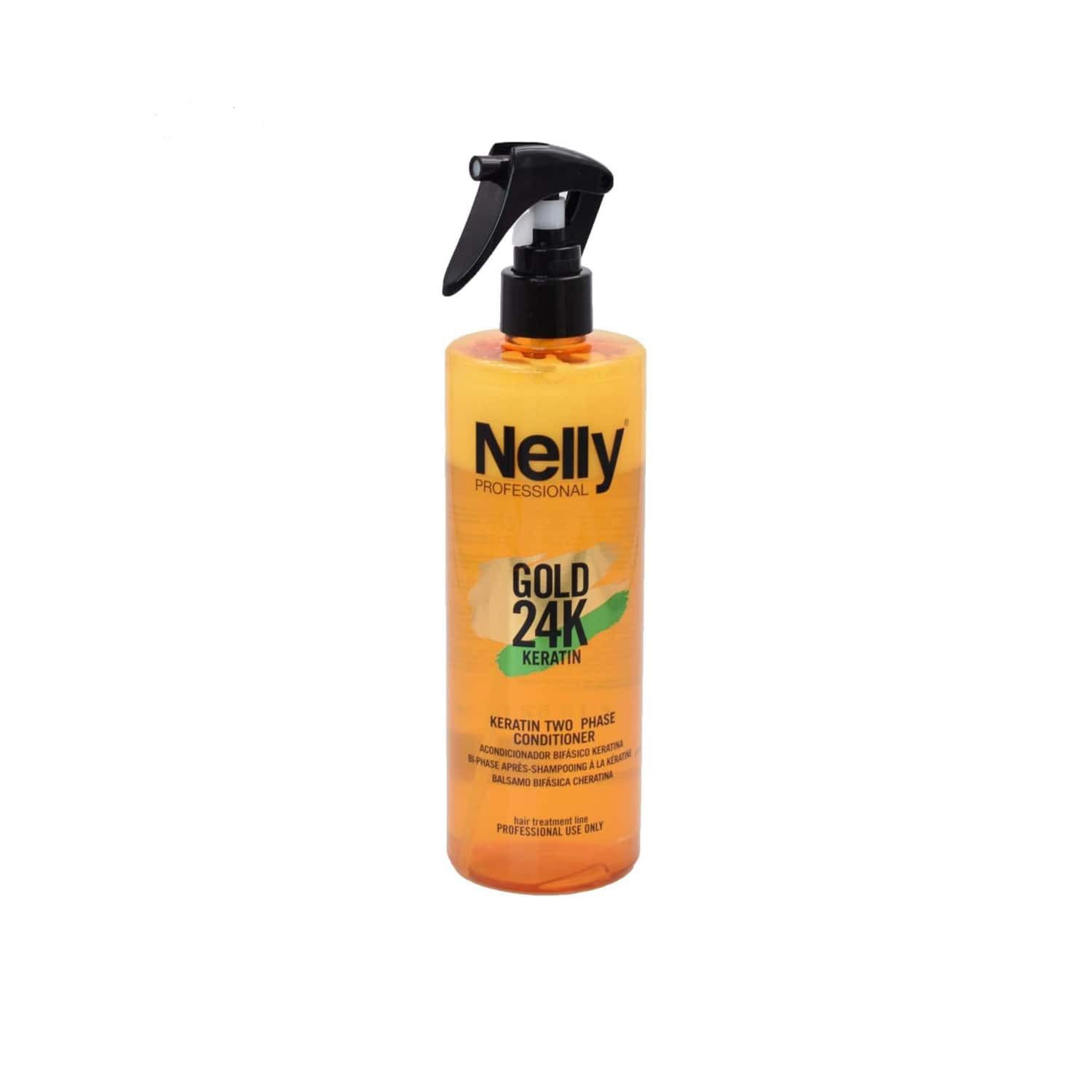 اسپری دوفاز مو نلی مدل Keratin Gold حجم 400 میلی لیتر