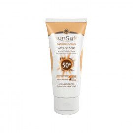 کرم ضد آفتاب فاقد جاذب های شیمیایی SPF 50 سان سیف مناسب پوست حساس حجم 50 میلی لیتر - بژ طبیعی