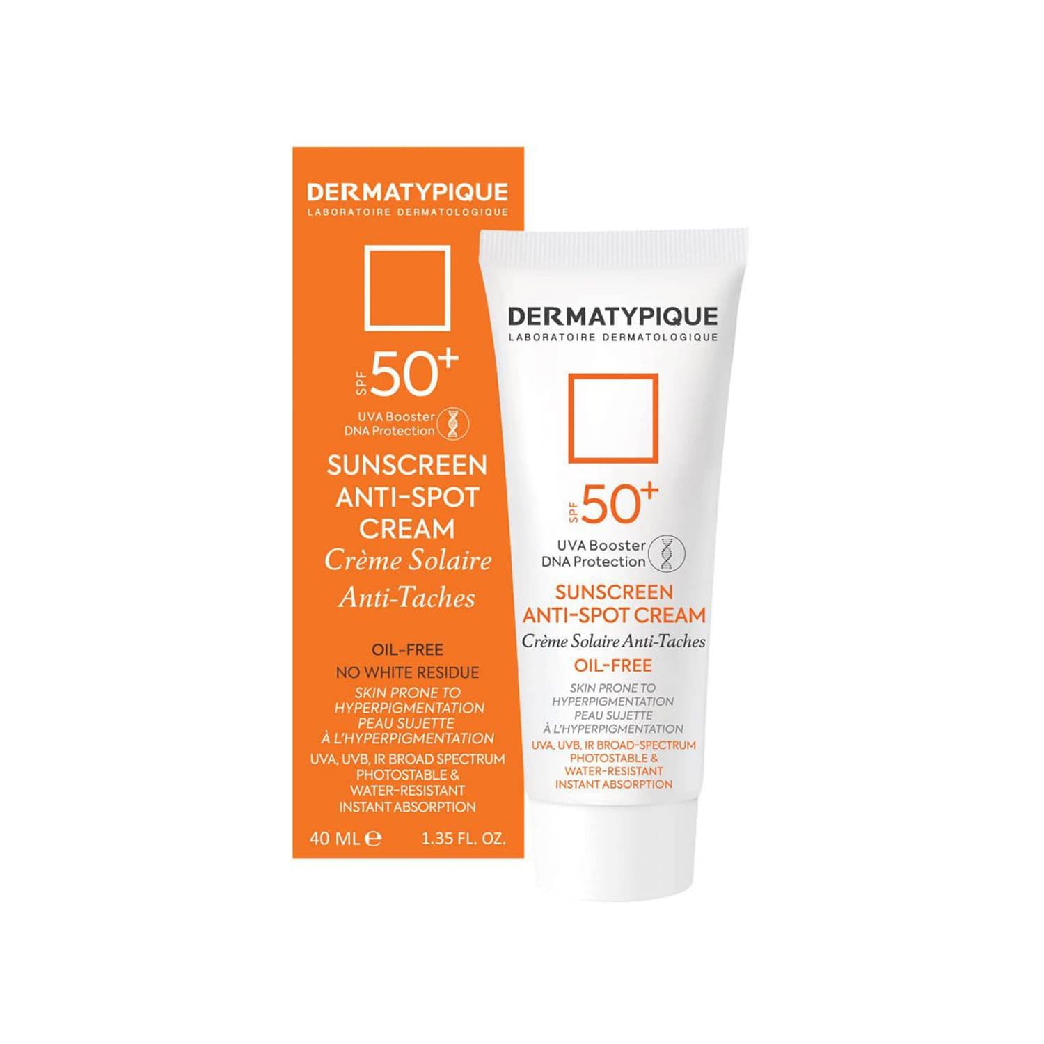 کرم ضد آفتاب روشن کننده و ضد لک درماتیپیک SPF50 مناسب پوست های کدر و مستعد لک حجم 40 میلی لیتر - بی رنگ