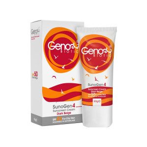 کرم ضد آفتاب ژنوبایوتیک مدل SPF 50 مناسب پوست چرب و مختلط حجم 50 میلی لیتر - بژ تیره