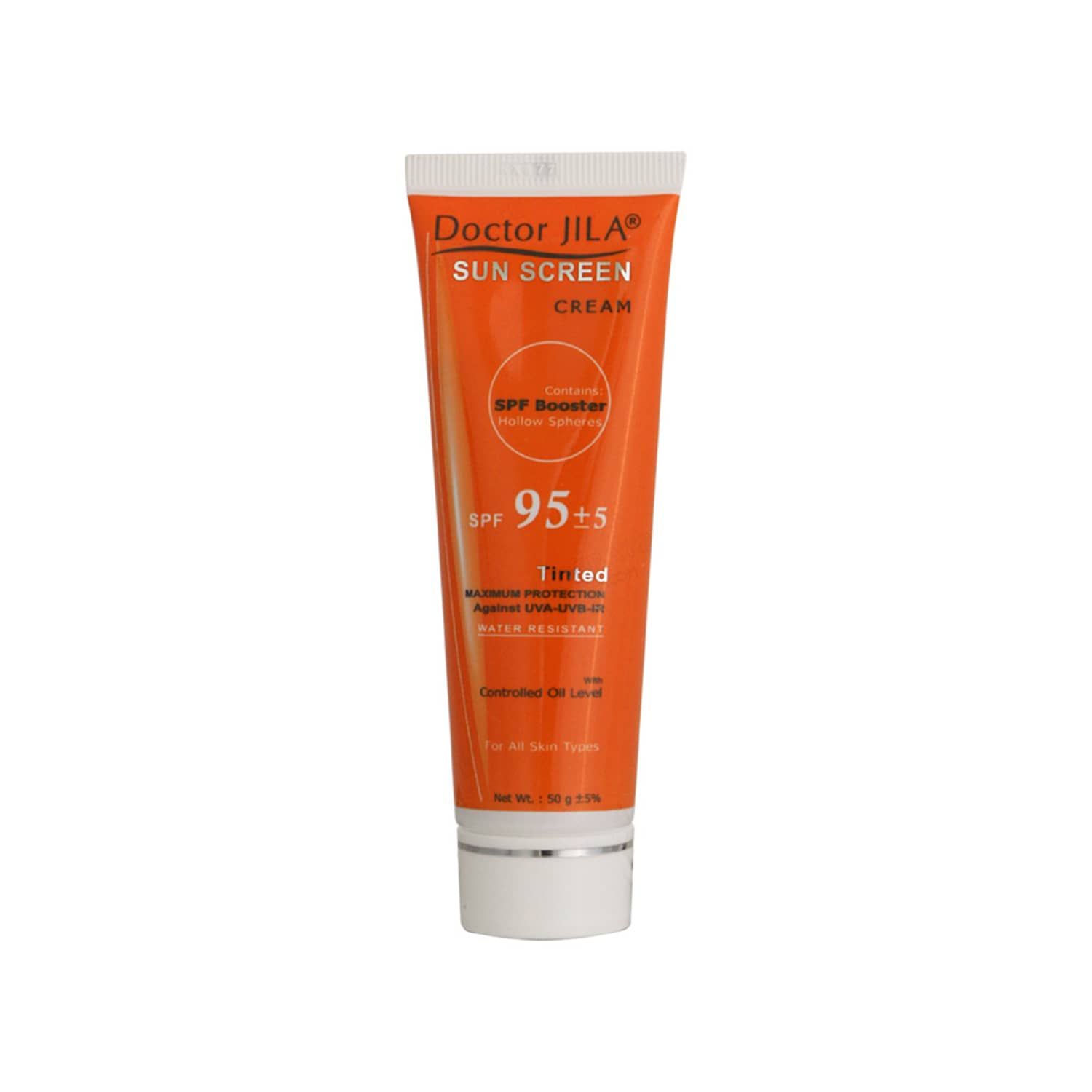 کرم ضد آفتاب دکتر ژیلا SPF 95 با چربی کنترل شده مناسب انواع پوست وزن 50 گرم - رنگی