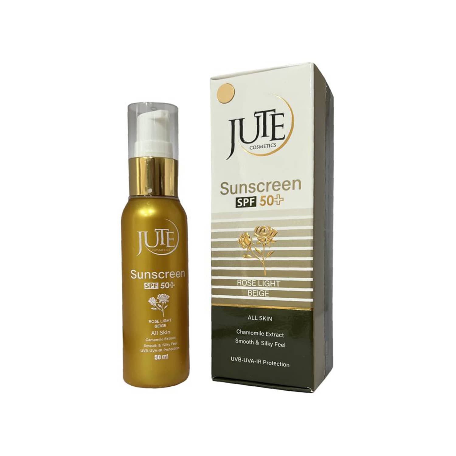 کرم ضد آفتاب پمپی ژوت SPF 50 مناسب انواع پوست حجم 50 میلی لیتر - رز لایت بژ