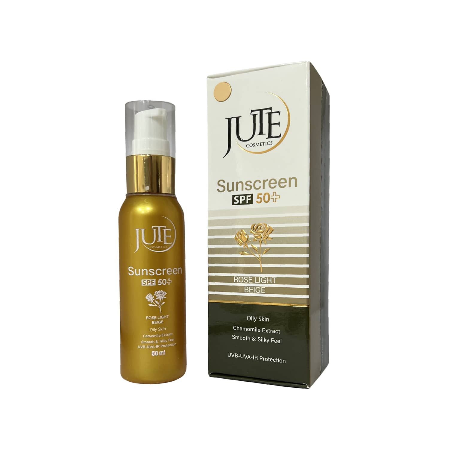 کرم ضد آفتاب فاقد چربی پمپی ژوت SPF 50 مناسب پوست های چرب و مختلط حجم 50 میلی لیتر - رز لایت بژ
