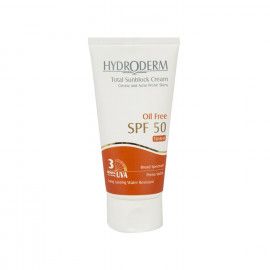 کرم ضد آفتاب فاقد چربی هیدرودرم SPF 50 مناسب پوست های چرب و جوشدار حجم 50 میلی لیتر - بژ متوسط
