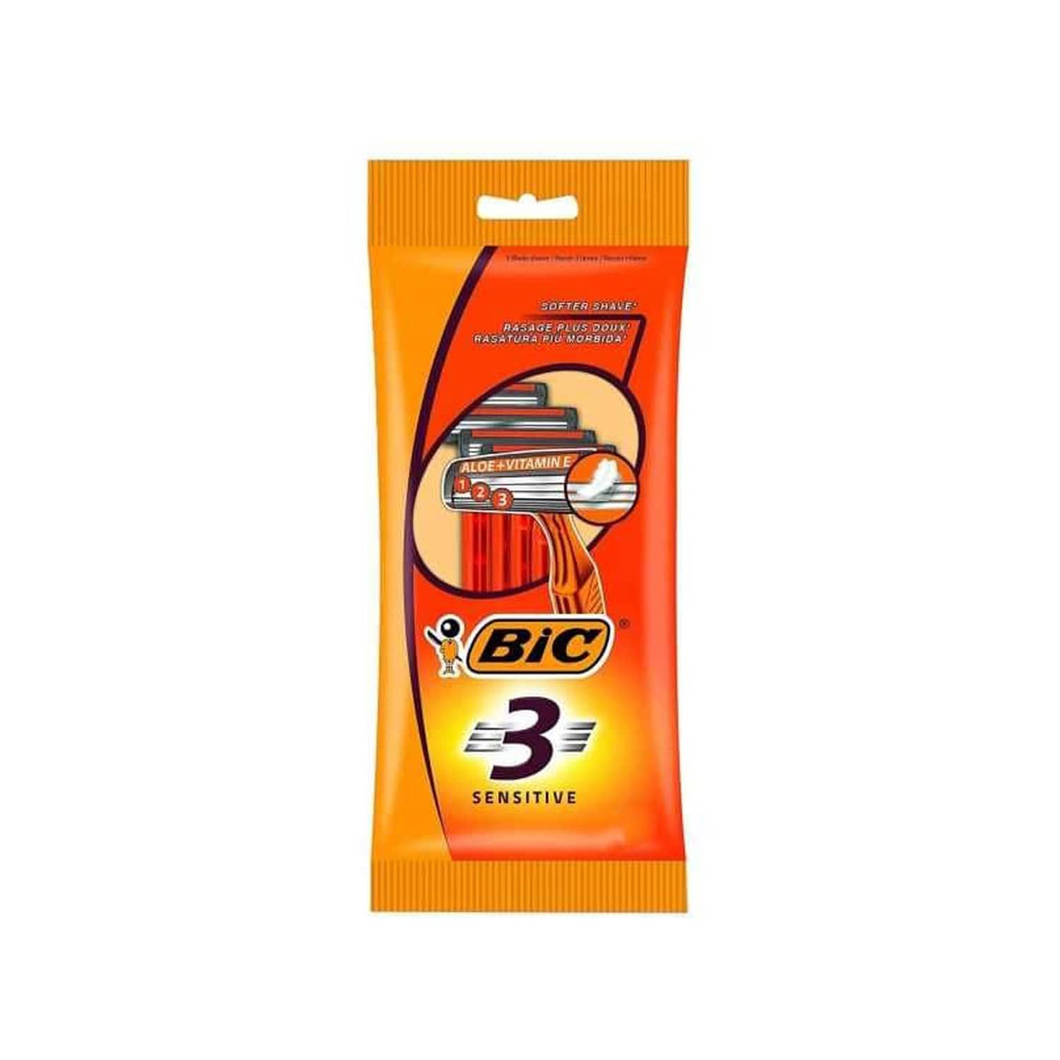 خود تراش 3 تیغ بیک مدل Sensitive بسته 3 عددی