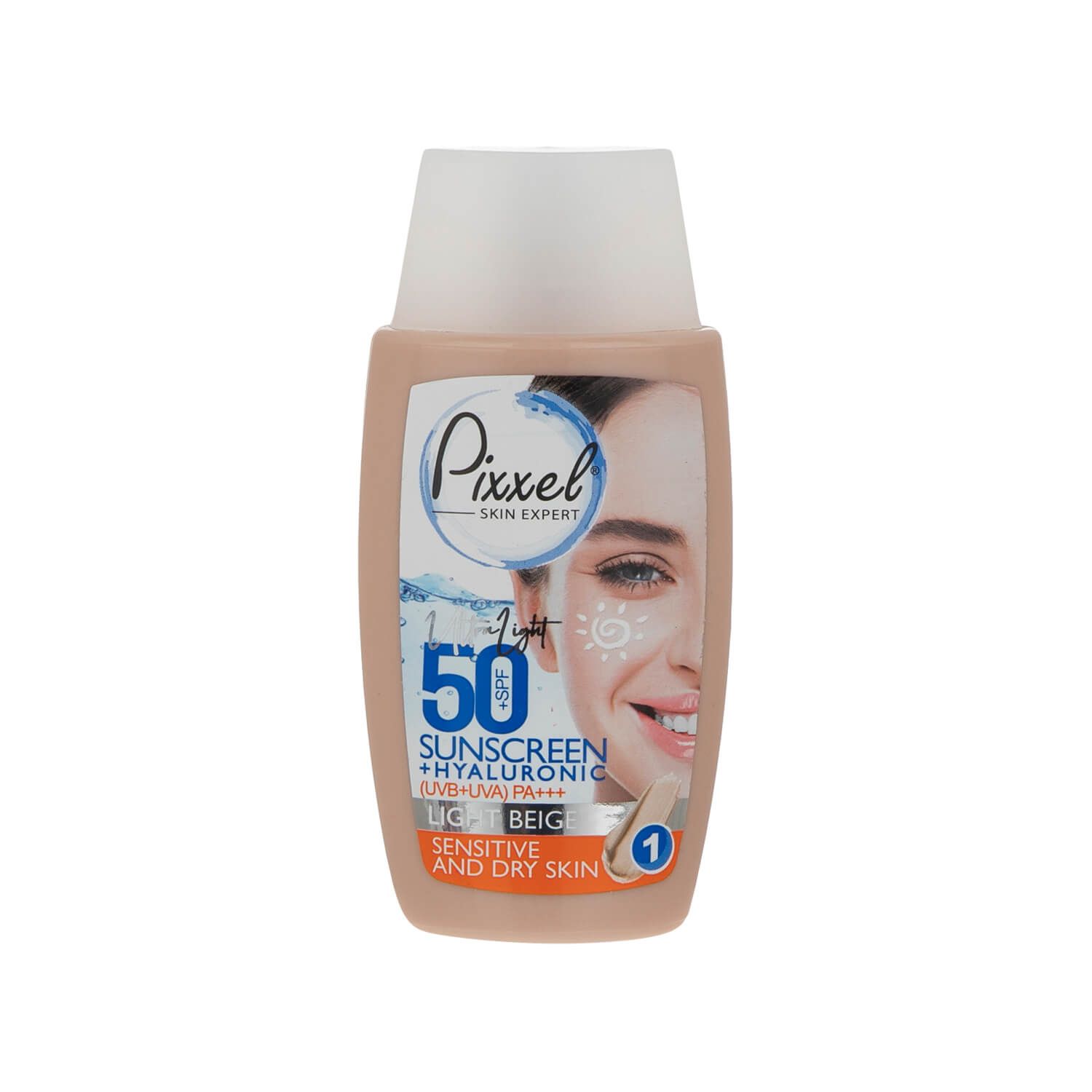 کرم ضد آفتاب پیکسل SPF 50 مناسب پوست های خشک تا نرمال و حساس حجم 50 میلی لیتر - بژ روشن