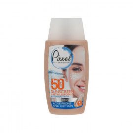 کرم ضد آفتاب پیکسل SPF 50 مناسب پوست های چرب، جوش دار و مختلط حجم 50 میلی لیتر - بژ روشن