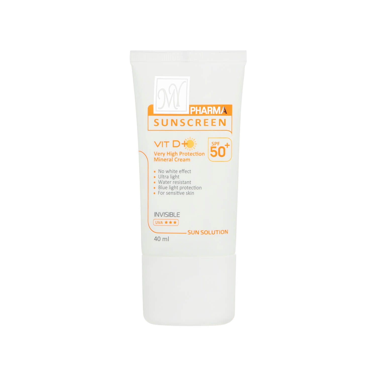 کرم ضد آفتاب مینرال مای فارما SPF50 مناسب پوست حساس حجم 40 میلی لیتر - بی رنگ