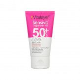 کرم ضد آفتاب SPF 50 ویتالیر مناسب پوست حساس حجم 40 میلی لیتر - بژ طبیعی