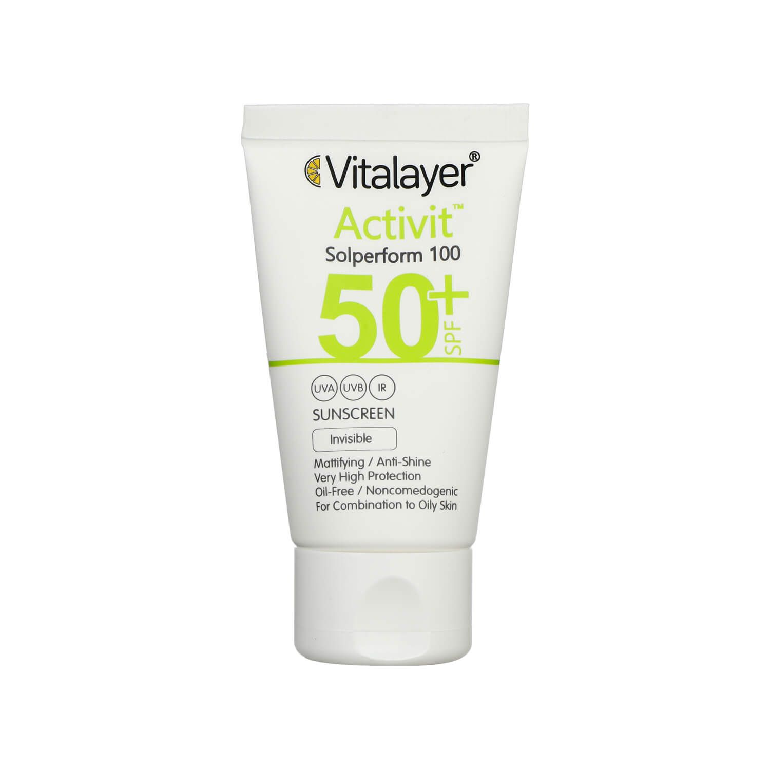 کرم ضد آفتاب SPF 50 ویتالیر مدل Activit مناسب پوست مختلط تا چرب حجم 40 میلی لیتر - بی رنگ