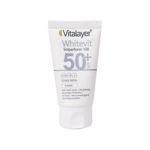 کرم ضد آفتاب SPF 50 ویتالیر مدل Whitevit مناسب پوست کدر و مستعد لک حجم 40 میلی لیتر - بی رنگ