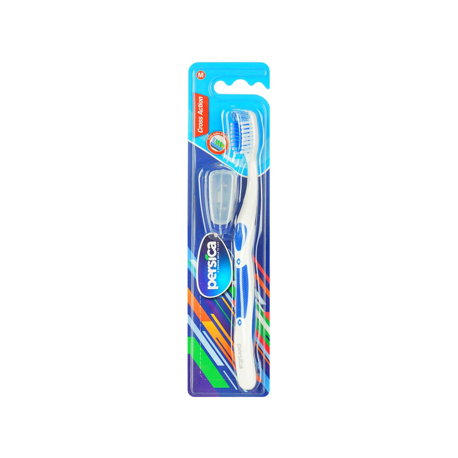 مسواک پرسیکا مدل Cross Action با برس متوسط کد P319 - آبی