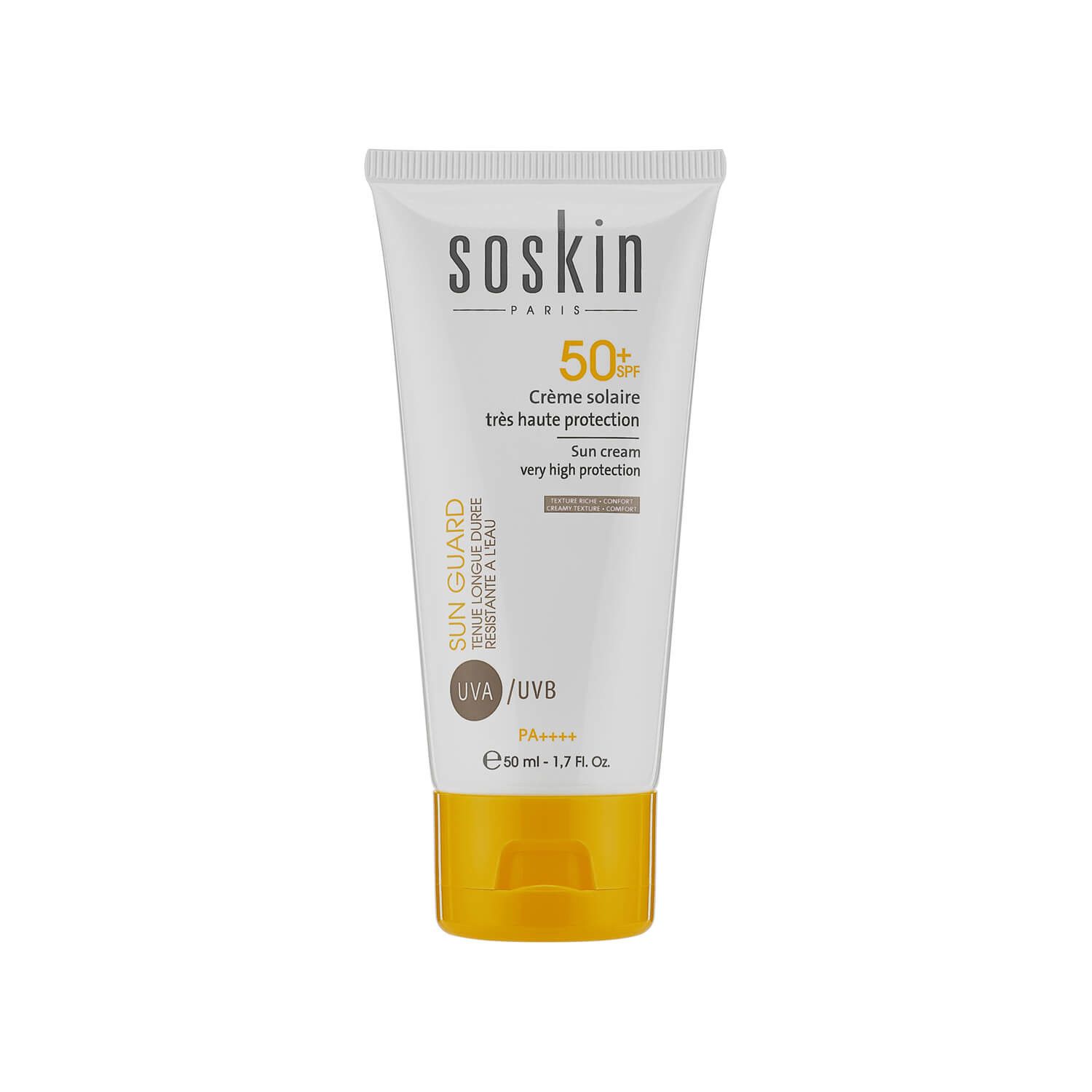 کرم ضد آفتاب SPF 50 ساسکین مناسب انواع پوست حجم 50 میلی لیتر - بی رنگ