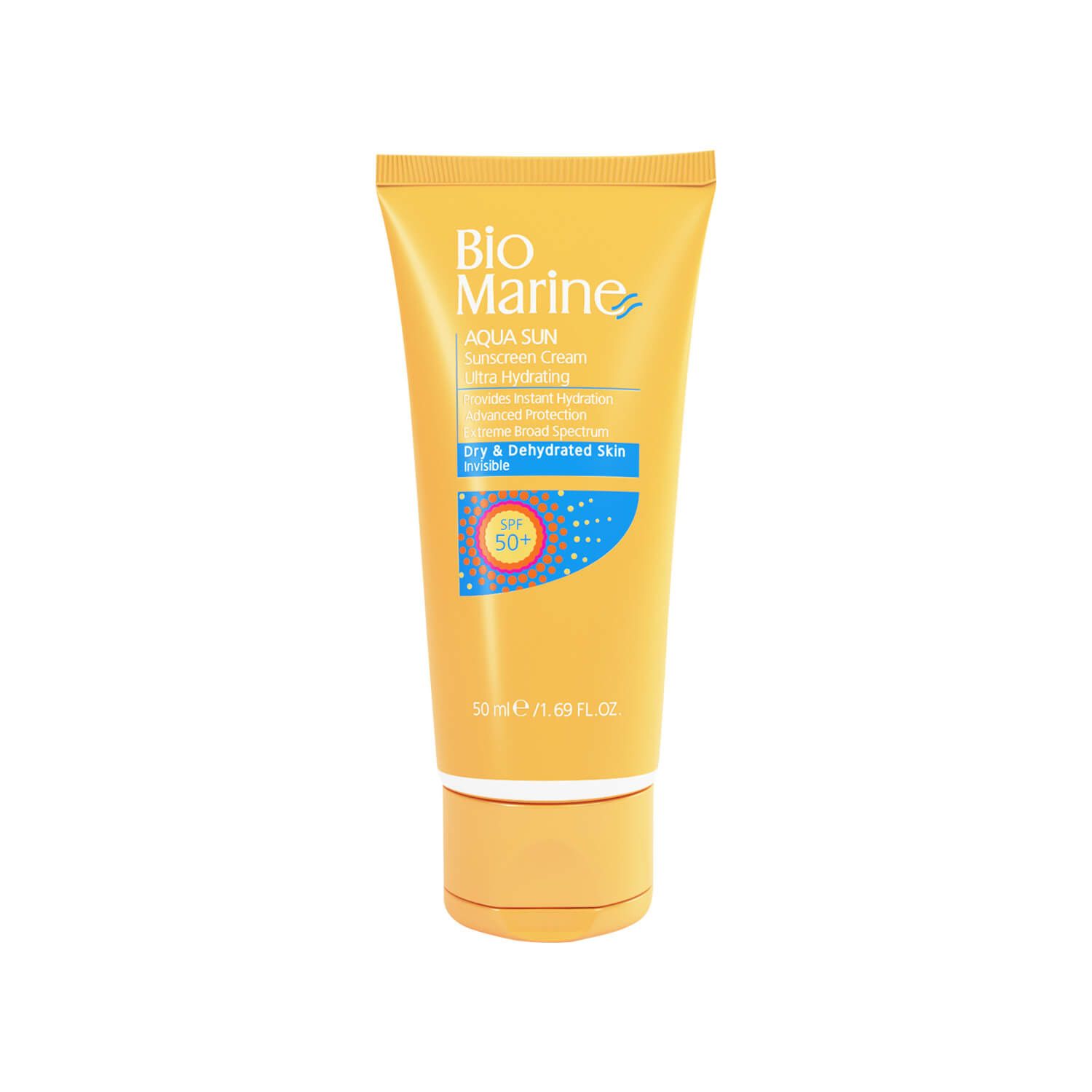 کرم ضد آفتاب رطوبت رسان بایومارین مدل Aqua Sun SPF50 مناسب پوست خشک و دهیدراته حجم 50 میلی لیتر - بی رنگ
