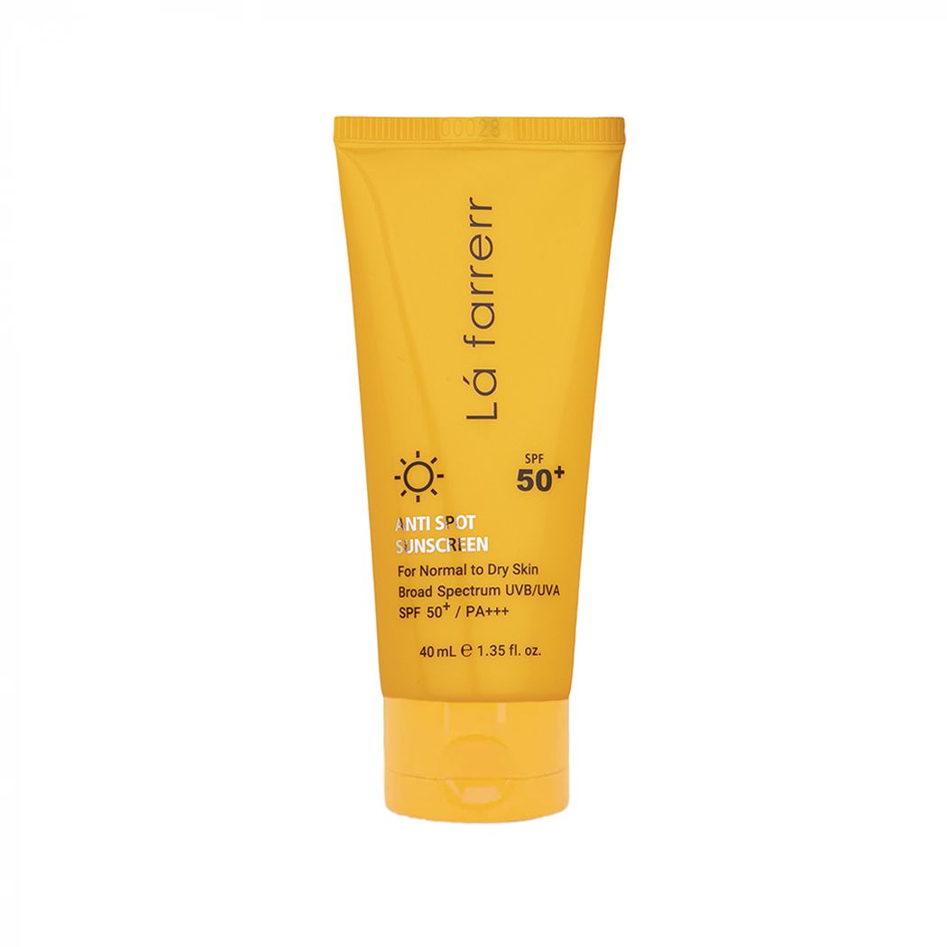 کرم ضد آفتاب و ضد لک SPF50 لافارر مناسب پوست های خشک و معمولی حجم 40 میلی لیتر - بی رنگ