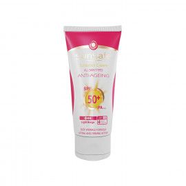 کرم ضد آفتاب و ضد چروک SPF 50 سان سیف مناسب انواع پوست حجم 50 میلی لیتر - بژ روشن