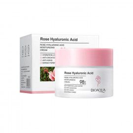 کرم مرطوب کننده بیوآکوا حاوی عصاره گل رز و هیالورونیک اسید وزن 50 گرم