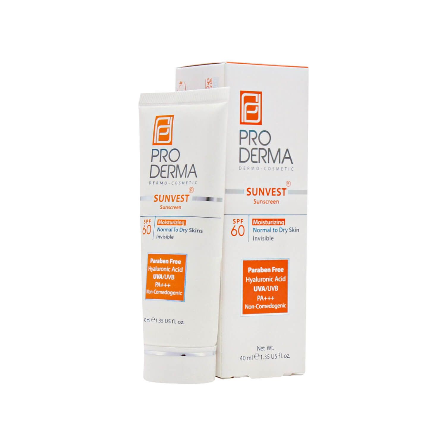 کرم ضد آفتاب و مرطوب کننده پرودرما SPF 60 مناسب پوست های معمولی تا خشک حجم 40 میلی لیتر - بی رنگ