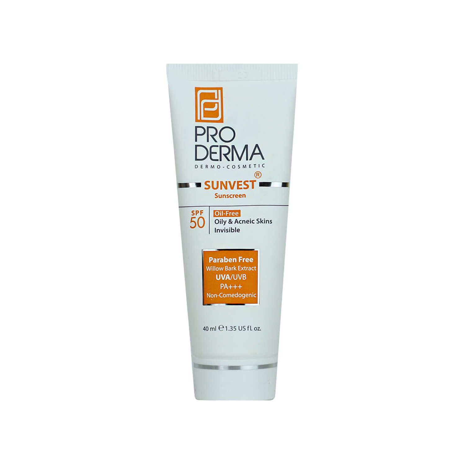 کرم ضد آفتاب فاقد چربی پرودرما SPF 50 مناسب پوست چرب و جوش دار حجم 40 میلی لیتر - بی رنگ