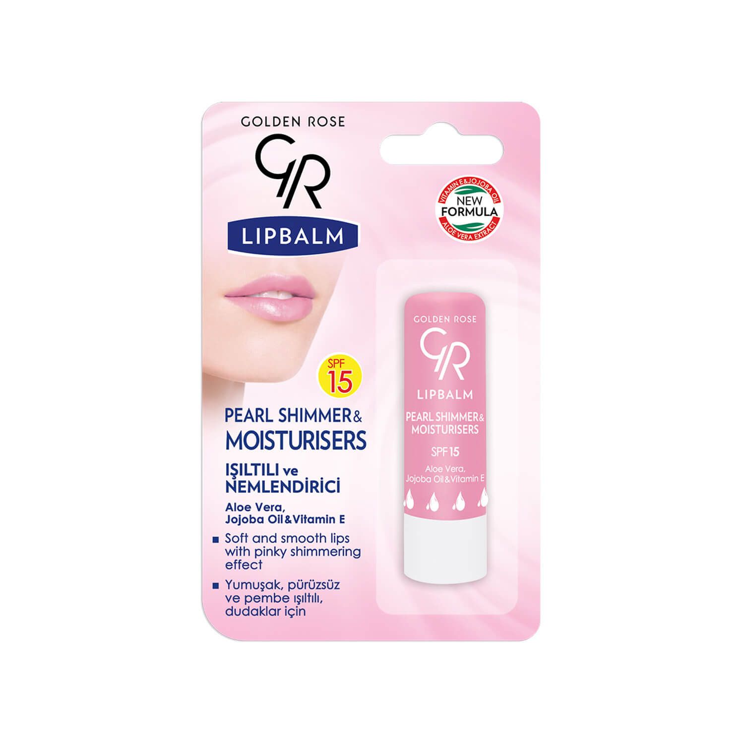 بالم لب براق و مرطوب کننده مروارید SPF 15 گلدن رز