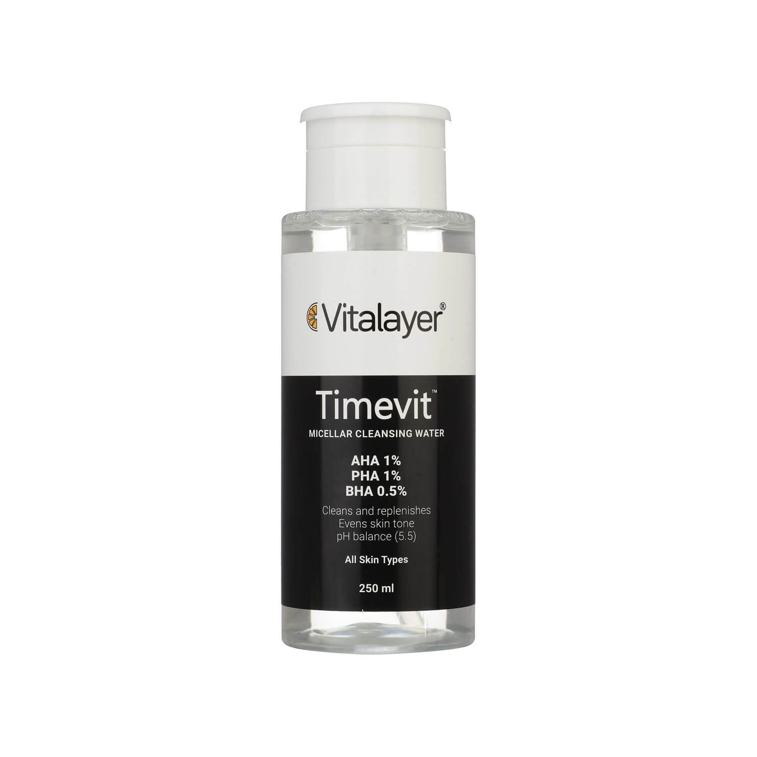 محلول پاک کننده آرایش ویتالیر مدل Timevit حجم 250 میلی لیتر
