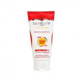 کرم ضد آفتاب و ضد چروک SPF 50 سان سیف حجم 50 میلی لیتر - بی رنگ