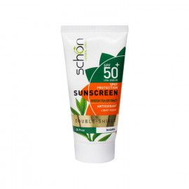 کرم ضد آفتاب فاقد چربی دابل شیلد SPF 50 شون مناسب پوست چرب و مستعد جوش حجم 50 میلی لیتر - بی رنگ