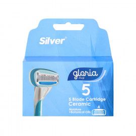 تیغ یدک زنانه 5 تیغ سیلور مدل Gloria 5 آبی بسته 4 عددی تیغ یدک زنانه 5 تیغ سیلور مدل Gloria 5 آبی بسته 4 عددی