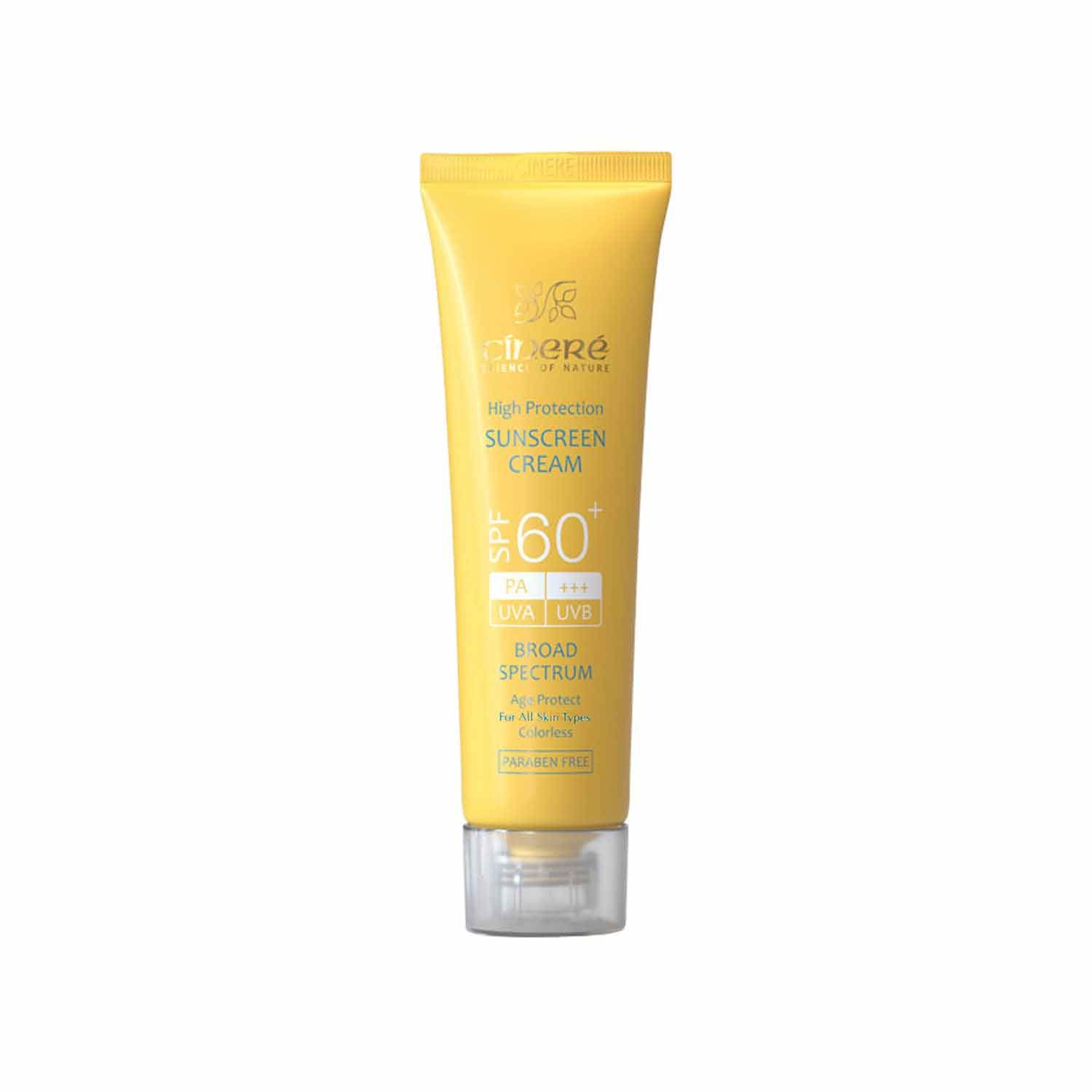 کرم ضد آفتاب سینره SPF 60 مناسب انواع پوست حجم 50 میلی لیتر - بی رنگ