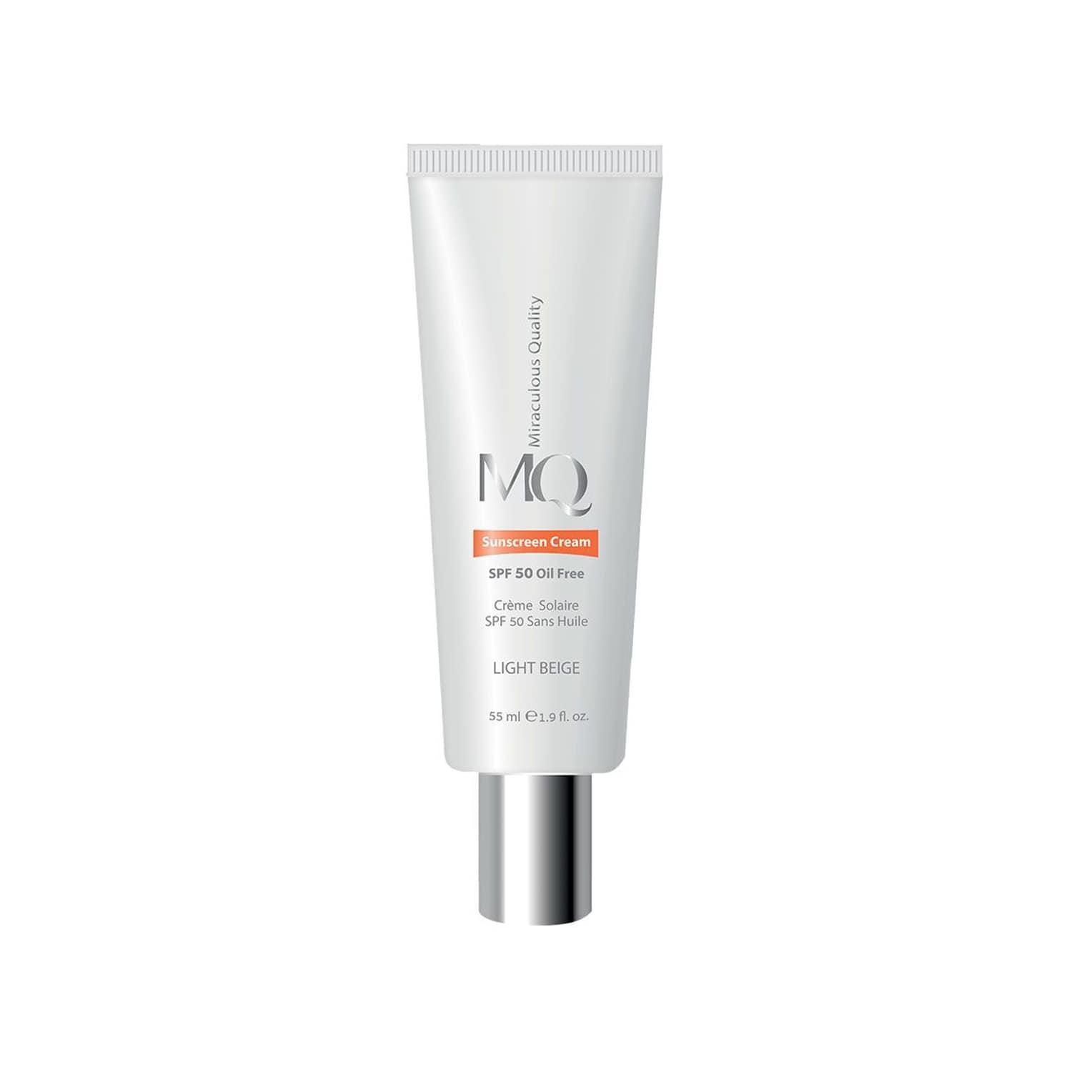 کرم ضد آفتاب فاقد چربی SPF 50 ام کیو حجم 55 میلی لیتر - بژ روشن