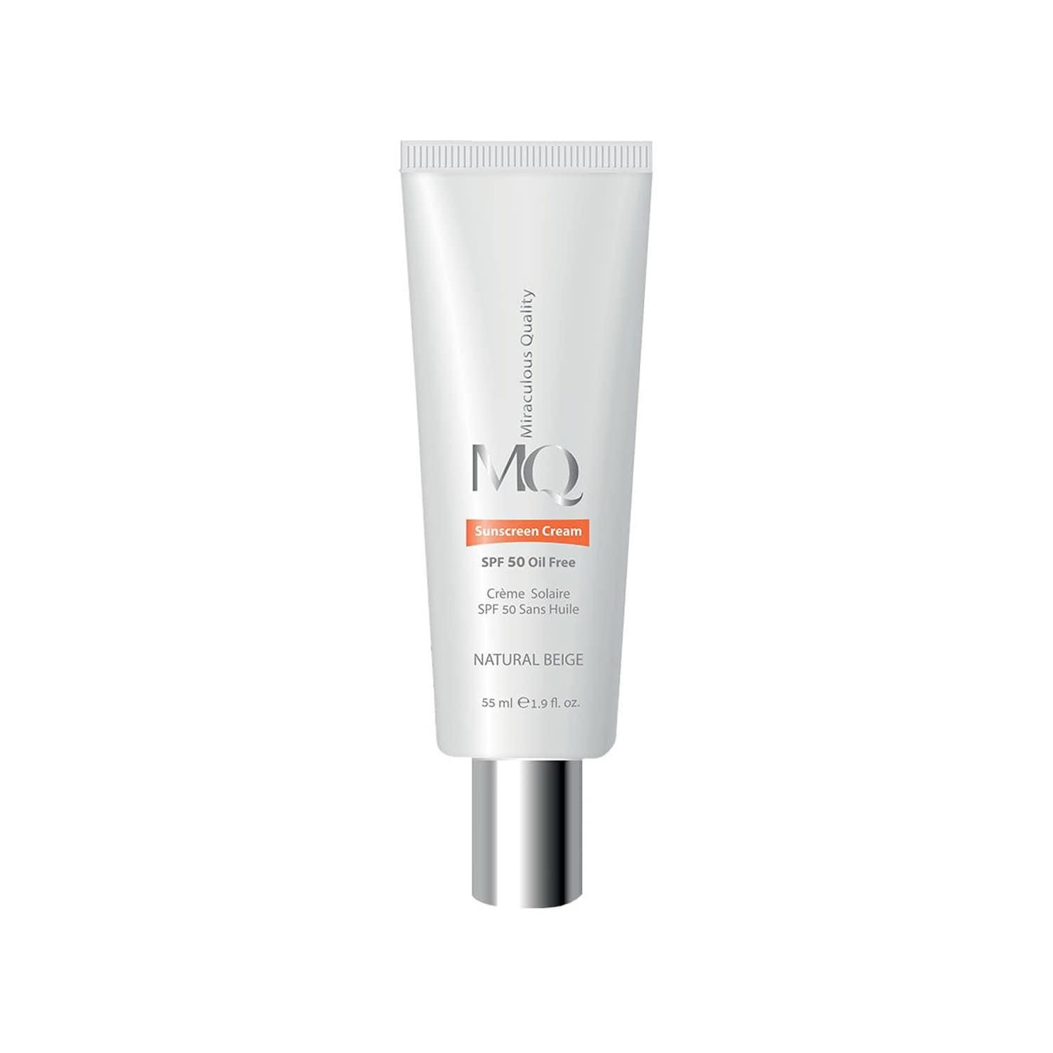 کرم ضد آفتاب فاقد چربی SPF 50 ام کیو حجم 55 میلی لیتر - بژ طبیعی
