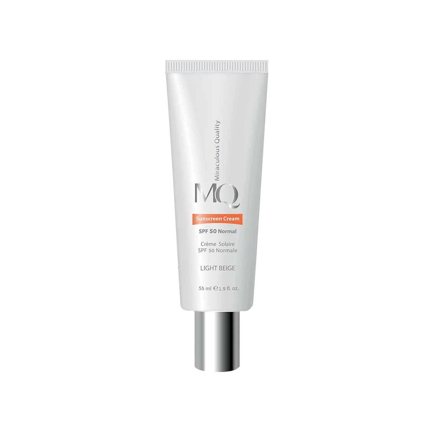 کرم ضد آفتاب نرمال SPF 50 ام کیو حجم 55 میلی لیتر - بژ روشن