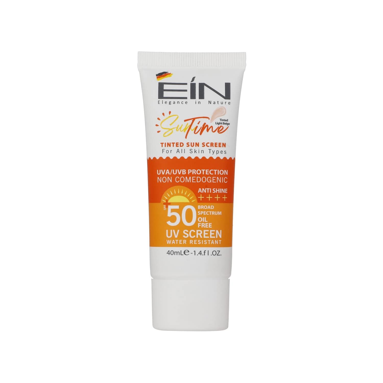 کرم ضد آفتاب فاقد چربی SPF 50 ای آی ان مناسب انواع پوست حجم 40 میلی لیتر - بژ روشن