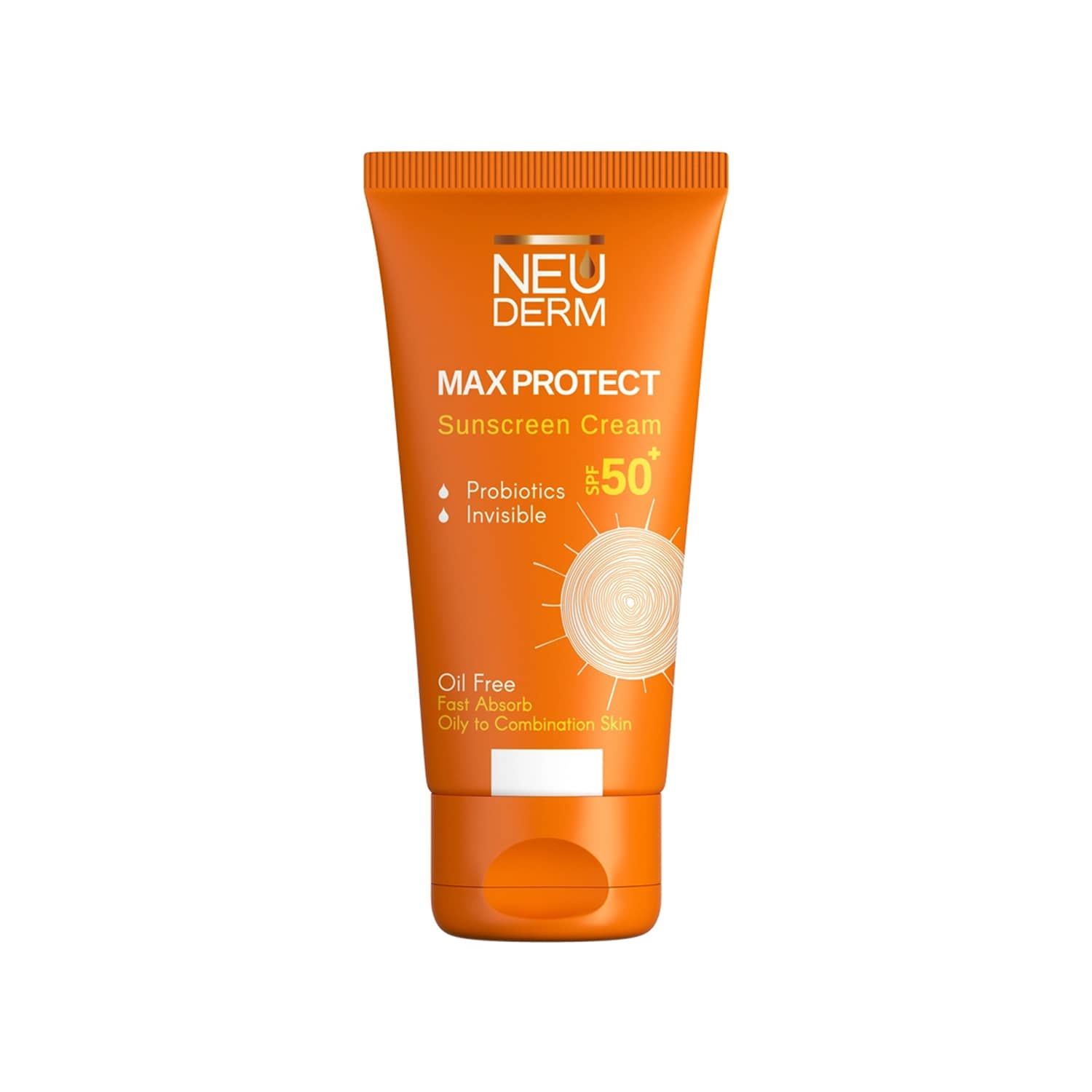 کرم ضد آفتاب فاقد چربی نئودرم مدل Max Protect SPF 50 مناسب پوست چرب و مختلط حجم 50 میلی لیتر - بی رنگ