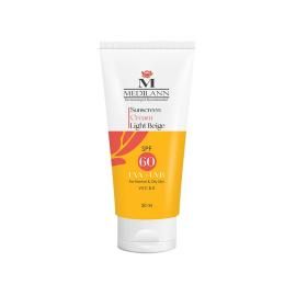 کرم ضد آفتاب فاقد چربی SPF 60 مدیلن مناسب پوست نرمال و چرب حجم 50 میلی لیتر - بژ روشن