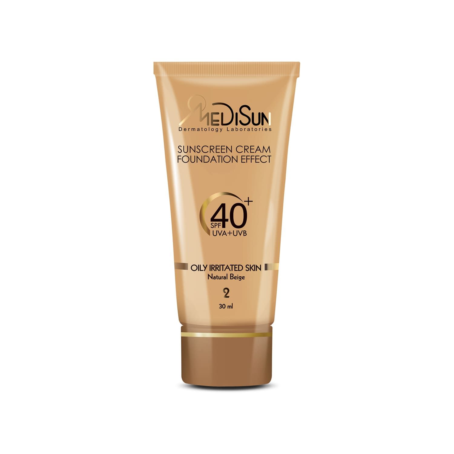 کرم ضد آفتاب تیوپی SPF 40 فاقد چربی مدیسان مناسب پوست چرب و حساس حجم 30 میلی لیتر - بژ طبیعی