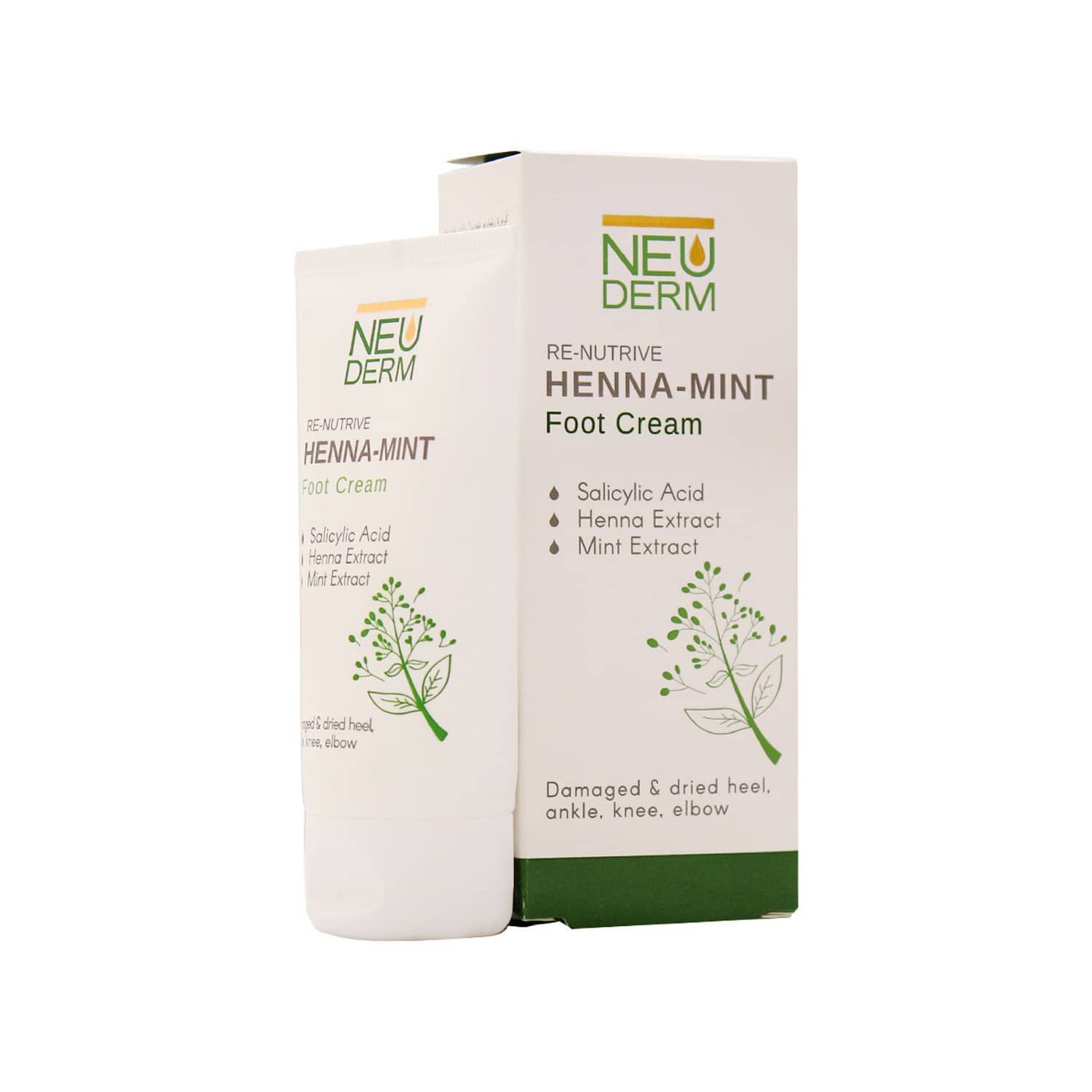 کرم ترک پا نئودرم مدل Henna-Mint حجم 50 میلی لیتر