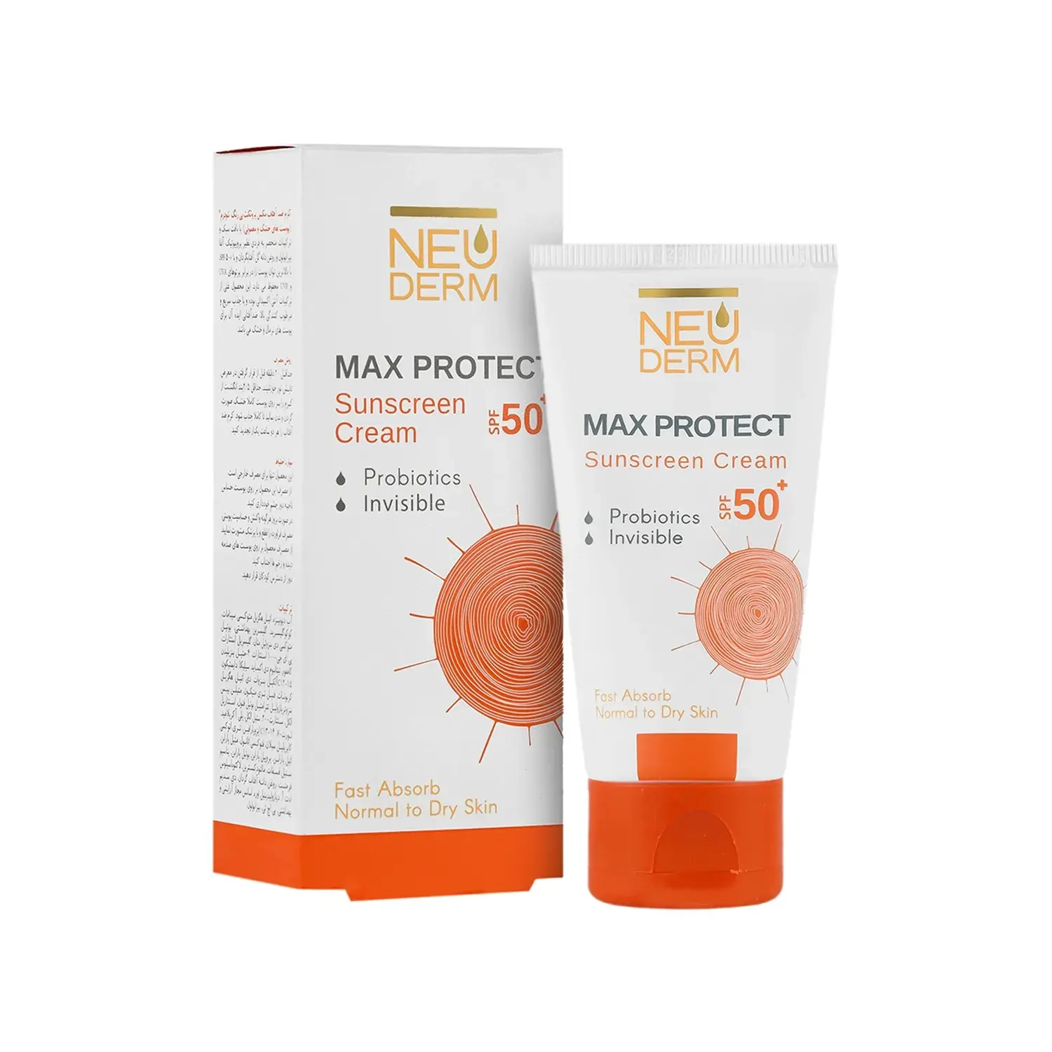 کرم ضد آفتاب نئودرم مدل Max Protect SPF 50 مناسب پوست خشک و معمولی حجم 50 میلی لیتر - بی رنگ